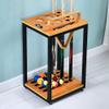 GLWJXSD Billiard Pool Cue Rack Wooden Pool Cues Racks, Display Floor Pool Cue Storage Stand Holds 8 Cues, Pool Rack Holder for Fishing Rod Golf Club Billiards Stick Holder view 2