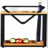GLWJXSD Billiard Pool Wood Rack Holder for Snooker- Supplies Floor Stand,8 Clubs,4 Drinking Glasses 1 Triangle and Ball Position,Iron Frame Structure view 2
