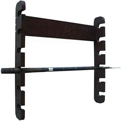 GLWJXSD Pool Cue Rack, 6 Holes Wall-Mounted Display Stand,for Family Billiard Room Wood Billiard Supplies/Black
