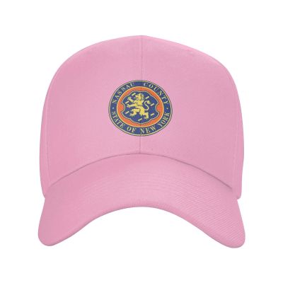 BASTU Seal of Nassau County, New York Baseball Cap for Men Women Dad Hat Classic Adjustable Golf Hats Pink