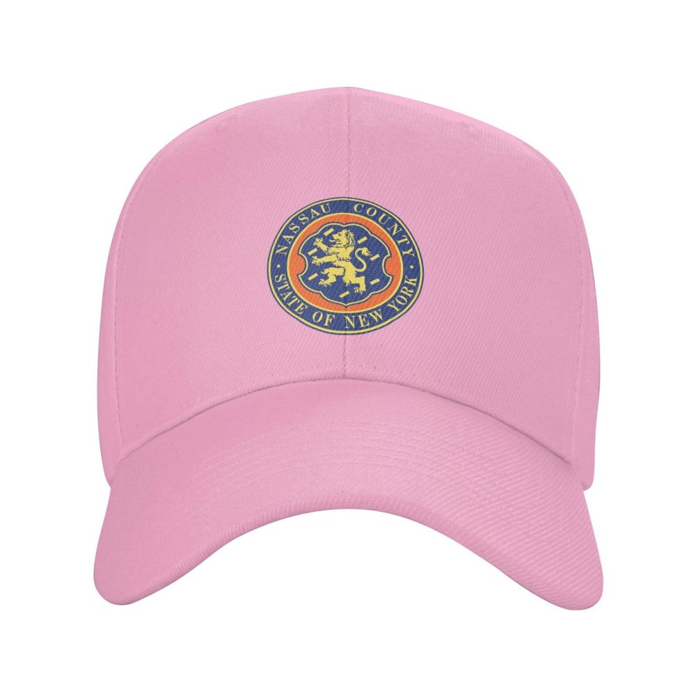BASTU Seal of Nassau County, New York Baseball Cap for Men Women Dad Hat Classic Adjustable Golf Hats Pink