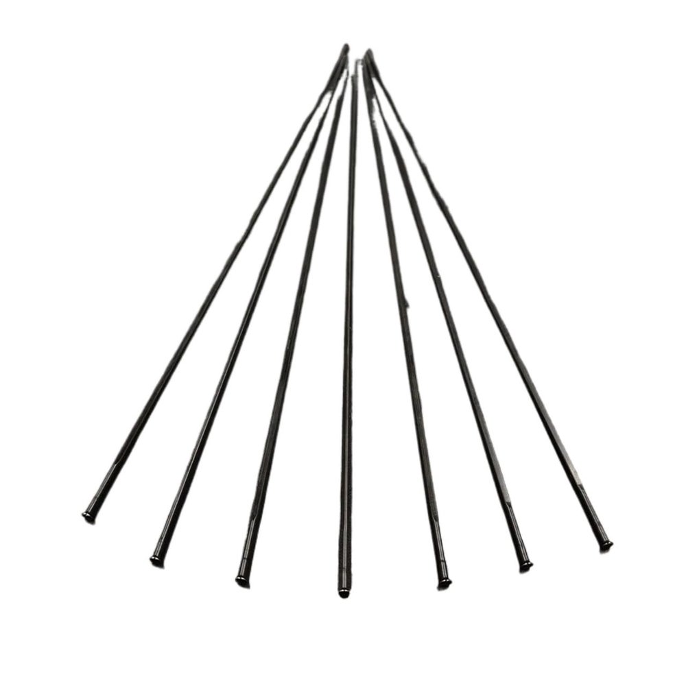 WHAiYAN 20Pcs/Lot Pillar PSR 1423 Flat Bladed Spoke 14G Gauge 2.0mm Stainless Steel Straight Pull Black Road Bike Raios (Color : 258mm)