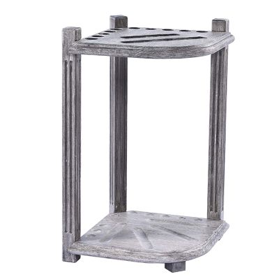 GLWJXSD Billiard Pool Cue Rack Corner Floor Pool Stick Holder Holds 10 Cues, Antique Gray Cue Holder Display Stand for Corporate Club, Game Room 27.5 Inch Tall/Grey/39X39X70Cm