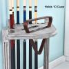 GLWJXSD Billiard Pool Cue Rack Corner Floor Pool Stick Holder Holds 10 Cues, Antique Gray Cue Holder Display Stand for Corporate Club, Game Room 27.5 Inch Tall/Grey/39X39X70Cm view 3