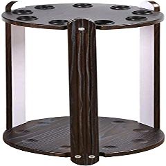 GLWJXSD Billiard Pool Cue Rack Pool Cue Racks,Wooden Freestanding Display Cue Rack with Rubber Rings, Round Corner 9 Pool Stick Holder for Small Spaces Billiard Pool Cue Stick Holder