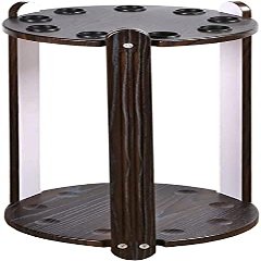 GLWJXSD Billiard Pool Cue Rack Pool Cue Racks,Wooden Freestanding Display Cue Rack with Rubber Rings, Round Corner 9 Pool Stick Holder for Small Spaces Billiard Pool Cue Stick Holder