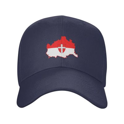 BASTU Flag Map of Vienna Baseball Cap for Men Women Dad Hat Classic Adjustable Golf Hats Navy Blue