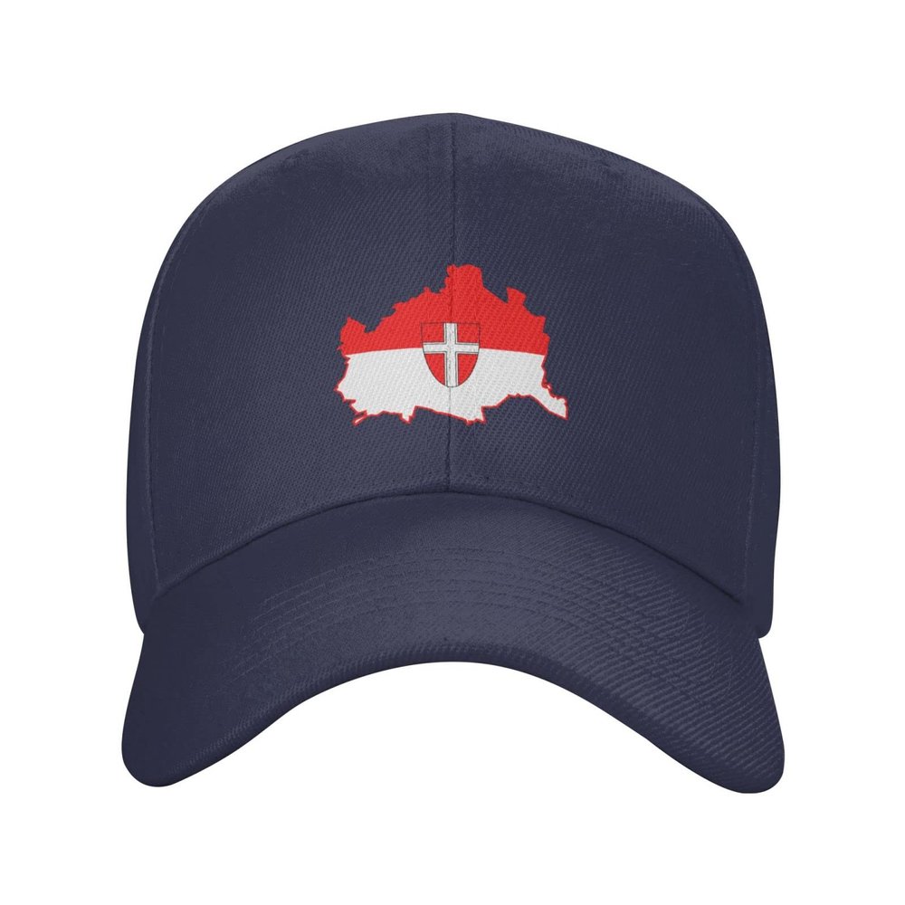 BASTU Flag Map of Vienna Baseball Cap for Men Women Dad Hat Classic Adjustable Golf Hats Navy Blue