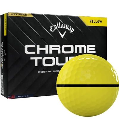 2024 Callaway Golf Chrome Tour X Yellow AlignXL Golf Balls