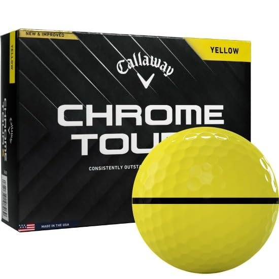 2024 Callaway Golf Chrome Tour X Yellow AlignXL Golf Balls