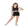 Danz N Motion 22406C Bright & Bold High Waist Dance Shorts for Girls  Mid-Length Fold Over (Black, 12/14) view 2