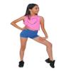 DANZNMOTION Girls High Waist Dance Booty Short 22406C (Black, 8-10) view 4