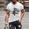 QWENTMTNTY Men's Graphic T-Shirts American Flag Summer Cotton Short Sleeve Shirts Big and Tall Patriotic 4Th of July Father's Day Shirt view 2