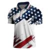 QWENTMTNTY Men's Golf Shirts Short Sleeve Patriotic Shirts for Men Big and Tall Distressed 1776 Shirts Slim Fit Mens American Flag Tshirt view 1