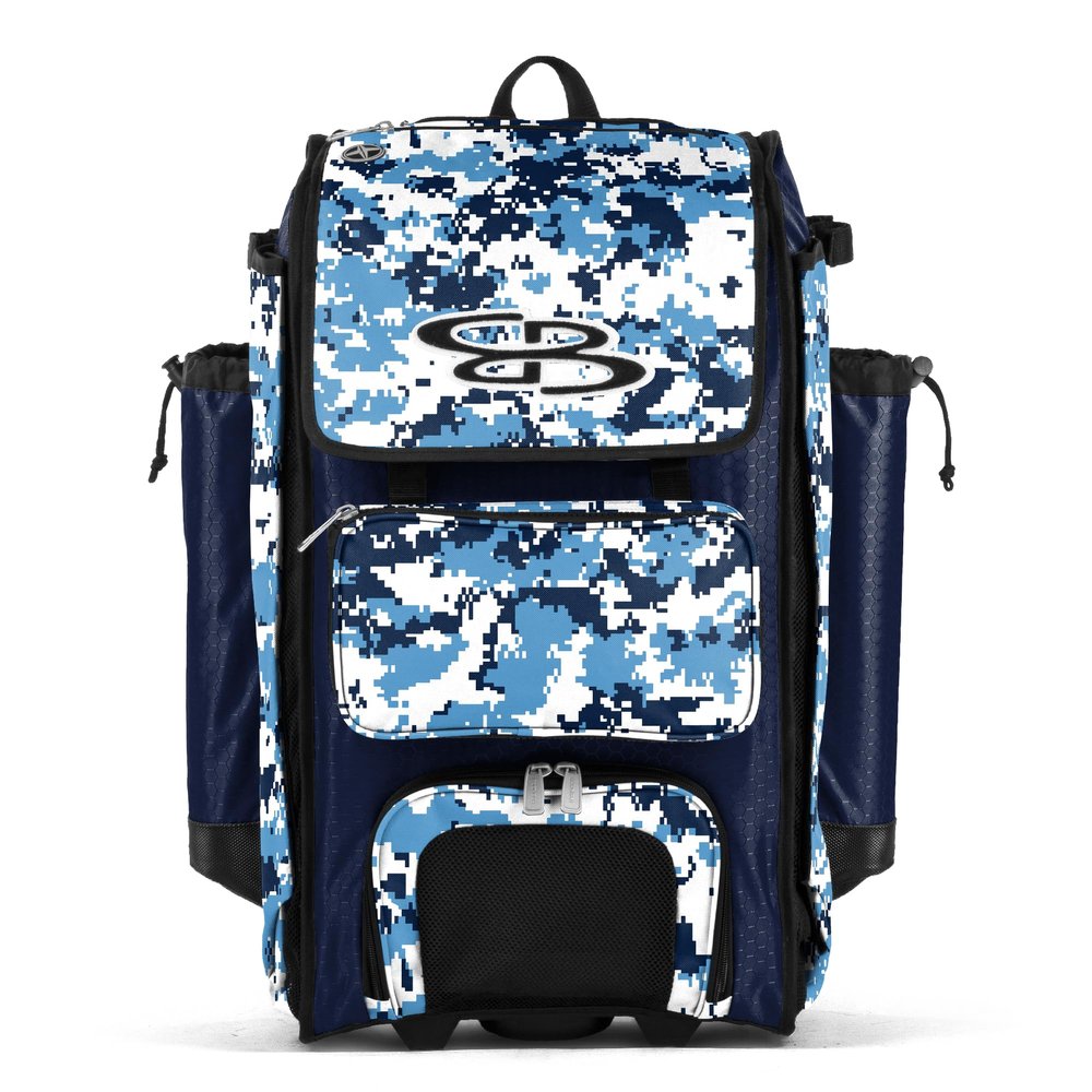 Boombah Catchers Superpack Hybrid Digital Camo Bat Bag PS-9060-3000C23 Navy/Columbia - Wheeled & Backpack Version