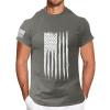QWENTMTNTY Independence Day Shirts for Men Big and Tall Athletic Slim Fit Stars Stripes Shirt Summer Casual 4Th of July T-Shirts Outfits Grey view 1