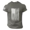 QWENTMTNTY Independence Day Shirts for Men Big and Tall Athletic Slim Fit Stars Stripes Shirt Summer Casual 4Th of July T-Shirts Outfits Grey view 3