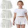 3 Pack Girls Flowy Shorts with Spandex Liner 2-in-1 Youth Butterfly Skirts for Fitness, Running, Sports (Set 11, Small) view 1