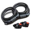 DaShield Bike Lock Cable 5 Digit Resettable Combination Code for Bicycle and Scooter Cable Lock Anti Theft Cable Locks with Secure Mounting Bracket (59" (2 Pack)) view 1