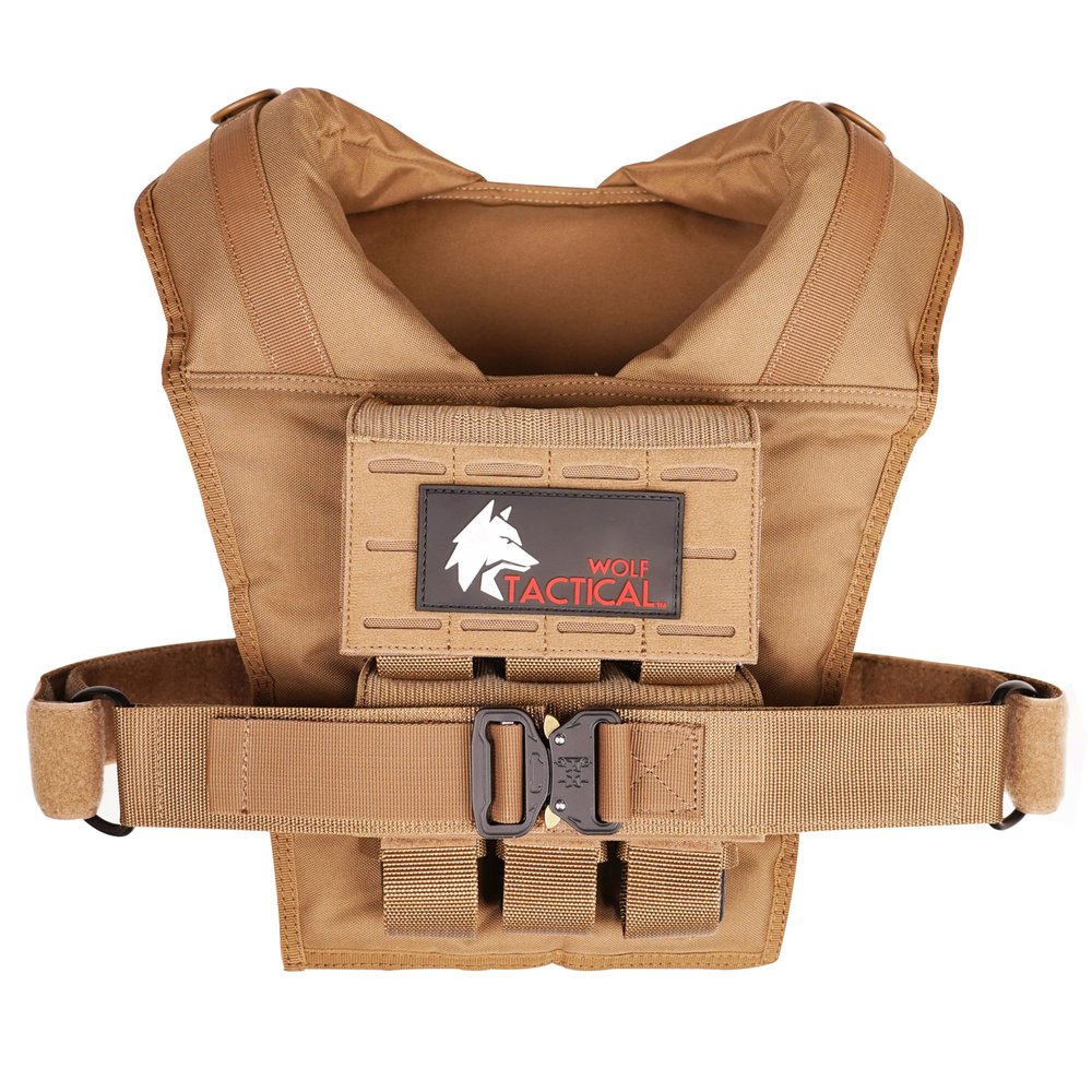 Wolf Tactical Mens Weight Vest - Adjustable Weighted Vest for Strength Training, 25 LB Tan