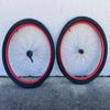 26 Inch Beach Cruiser Coaster Brake Wheel Set Wheels in Colors (Red) view 1