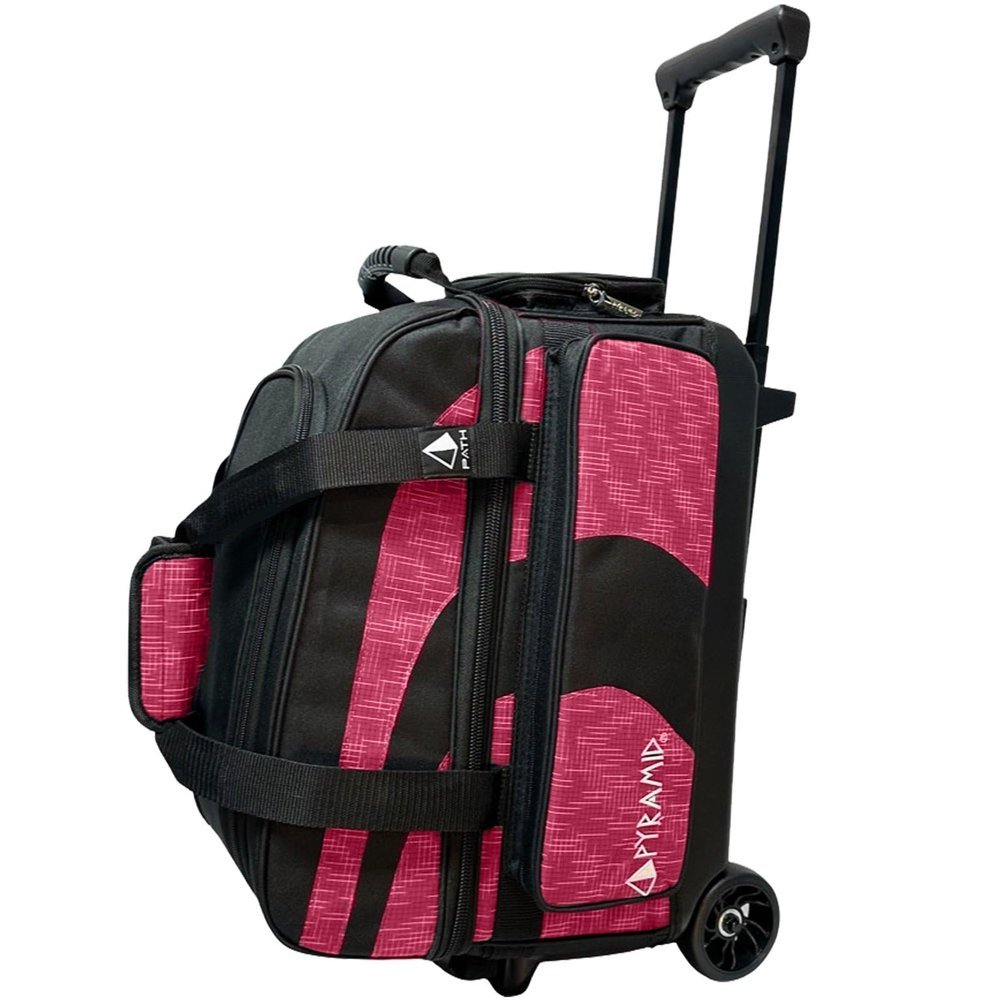 Pyramid Path Pro Deluxe Double Roller Bowling Bag (Black/Circuit Hot Pink)