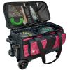 Pyramid Path Pro Deluxe Double Roller Bowling Bag (Black/Circuit Hot Pink) view 2