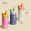 Hydro Flask Kids Water Bottle for School - Stainless Steel and Insulated with Straw Cap - 12 Oz in Anemone Purple view 3