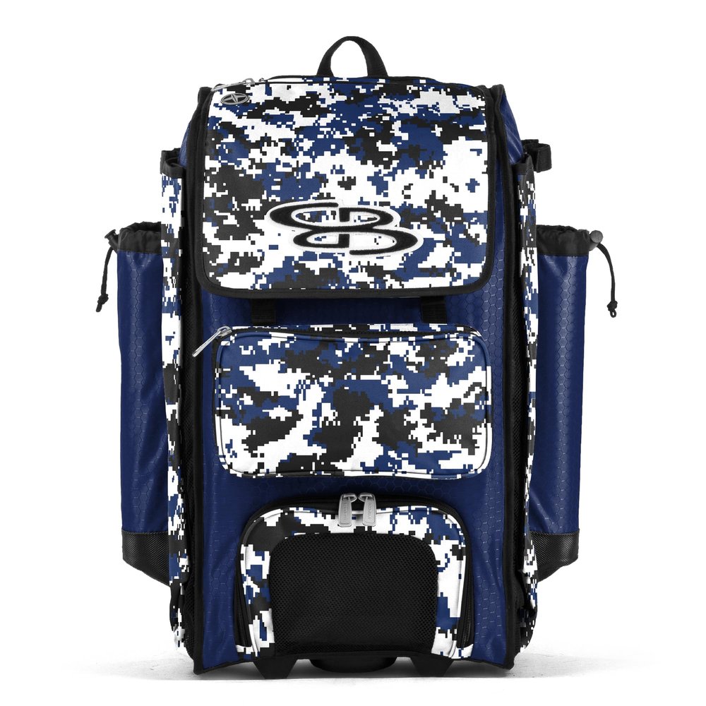 Boombah Catchers Superpack Hybrid Digital Camo Bat Bag PS-9060-3000C23 Royal/Black - Wheeled & Backpack Version