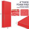 PROGOAL 72" x 24" x 4" Gym Wall Padding Basketball Court Wall Mats Athletes Protector,Removable High Elasticity Tear-Resistant 4" Thick Foam High-Density Wall Pads for Safty(Red) view 2