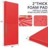 PROGOAL 72" x 24" x 2" Gym Wall Padding Basketball Court Wall Mats Athletes Protector,Removable High Elasticity Tear-Resistant 2" Thick Foam High-Density Wall Pads for Safty(Red) view 2