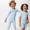 Bellabu Bear Kids Shorts Set for Boys & Girls, Matching Family Pajamas, Rayon from Bamboo (as1, age, 2_years, Milk & Cookies Blue) view 3