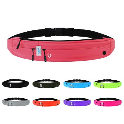 WATERFLY Running Belt Fanny Pack: Runner Marathon Jogging Waist Pack Sport Workout Exercise Fitness Phone Holder Belt for Men Women Jogger Slim Waistband