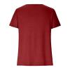 2024 Shirts for Women Trendy Short Sleeve Tops Summer Casual Tunic Blouses Pleated Asymmetrical Button Neckline Tee Red view 4
