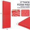 PROGOAL 72" x 20" x 2" Gym Wall Padding Basketball Court Wall Mats Athletes Protector,Removable High Elasticity Tear-Resistant 2" Thick Foam High-Density Wall Pads for Safty(Red) view 2