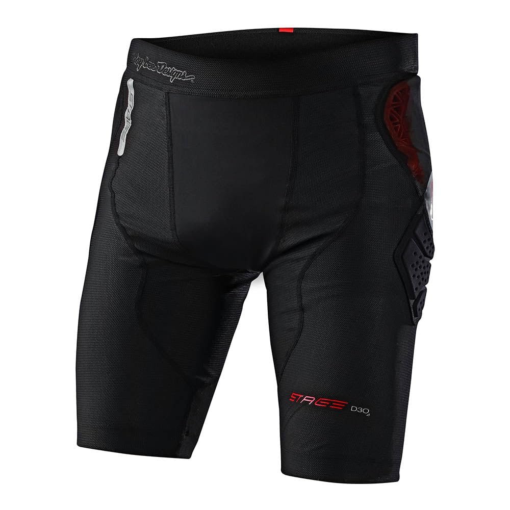 Troy Lee Designs Stage Ghost D30 Short Baselayer, Solid Black, Large