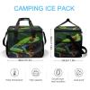 Cooler Bag Large Lunch Bag with Double Zipper Red Eyed Tree Frog Insulated Grocery Bag Reusable Lunch Box for Camping Beach view 2