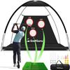 10x7ft Golf Net & 21MM Golf Mats Practice with 10 Golf Balls, 9 Golf Tees, Golf Hitting Training Aids for Backyard Driving Chipping Indoor Outdoor Training view 3