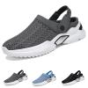 GERRIT Men's Orthopedic Hollow-Out Summer Sandals,Mesh Shoes Sandals Mens,Orthopedic Diabetic Walking Boat Shoes Breathable with Arch Support Knit Mesh Walking Shoes Beach Sandals, US7, Grey view 1
