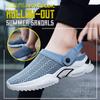 GERRIT Men's Orthopedic Hollow-Out Summer Sandals,Mesh Shoes Sandals Mens,Orthopedic Diabetic Walking Boat Shoes Breathable with Arch Support Knit Mesh Walking Shoes Beach Sandals, US7, Grey view 2