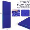 PROGOAL 72" x 20" x 2" Gym Wall Padding Basketball Court Wall Mats Athletes Protector,Removable High Elasticity Tear-Resistant 2" Thick Foam High-Density Wall Pads for Safty(Blue) view 2