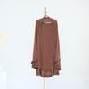 Boedaty Ramadan Eid Prayer Garment Long Khimar Hijab Scarf Wrap with Flounces Abaya Jilbab Muslim Islam for Women view 2