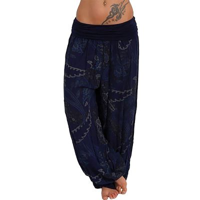 Women's Boho Pants Harem Hippie Yoga Gypsy Beach Palazzo Indian Pants Hippie Harem Baggy Loose Fit Trouser Pants Smocked Waist Baggy Bohemian Boho Hippie Yoga Harem Pants