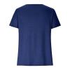 2024 Shirts for Women Trendy Short Sleeve Tops Summer Casual Tunic Blouses Pleated Asymmetrical Button Neckline Tee Dark Blue view 4