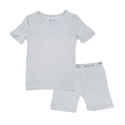Bellabu Bear Kids Shorts Set for Boys & Girls, Matching Family Pajamas, Rayon from Bamboo (as1, age, 4_years, Cloud Grey)