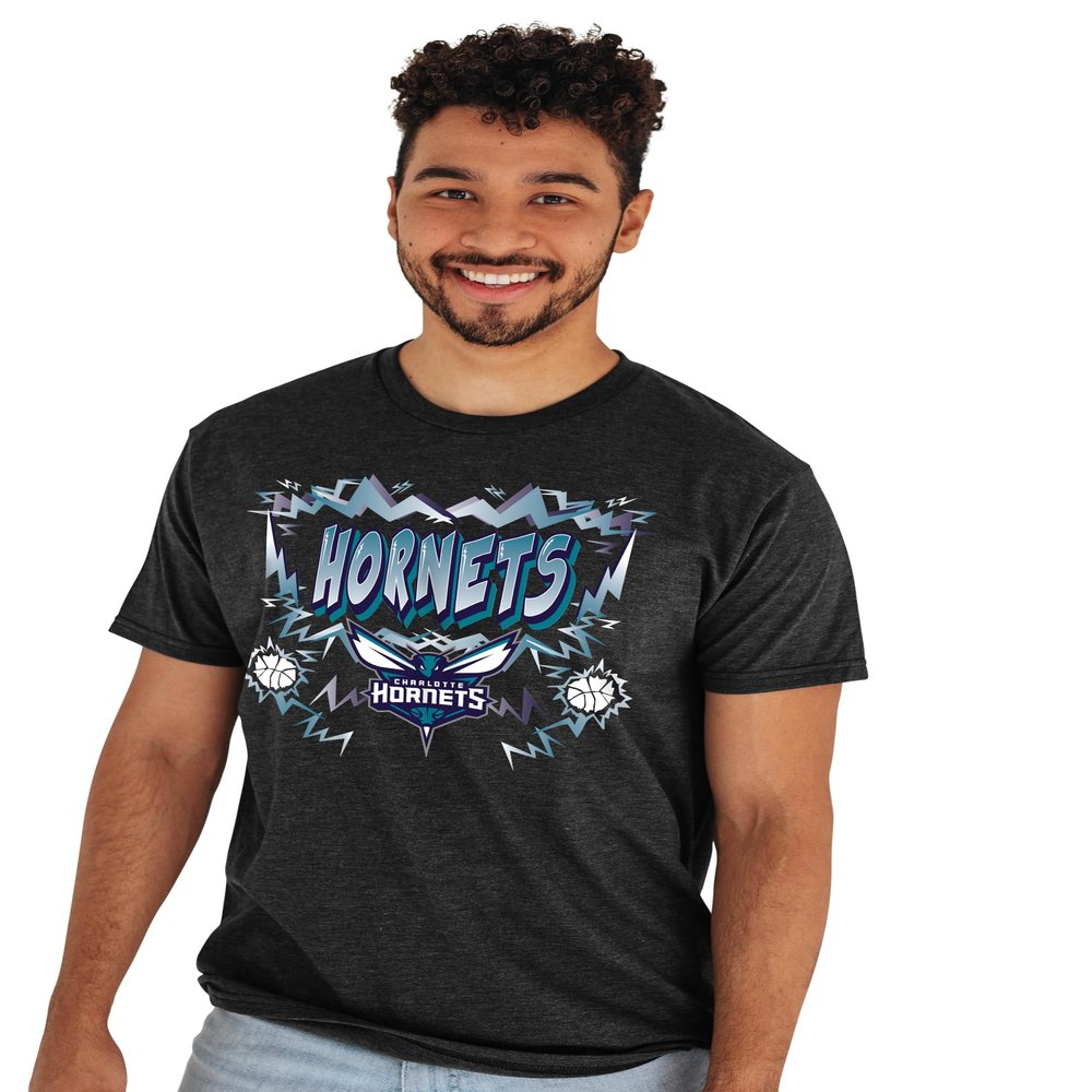 Charlotte Hornets NBA Officially Licensed T-Shirt Heathered Alternate Color Basketball, Medium