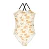 Dog Puppy Girls One Piece Swimsuits Sport Halter Swimwear Beach Bathing Suit 5-6T