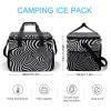 Cooler Bag Large Lunch Bag with Double Zipper Balck and White Illusion Insulated Grocery Bag Reusable Lunch Box for Camping Beach view 2