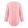 Akklian Womens Tops Dressy Casual 3/4 Roll Sleeve Half Zip up Tunic Shirts V Neck Chiffon Blouses Button Side Blouses Tops view 3