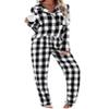 Ekouaer Womens Pajama Sets 2 Piece Cotton Plaid Pjs Long Sleeve Sleepwear Button Down Lounge Set with Pockets view 1
